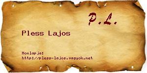 Pless Lajos névjegykártya
